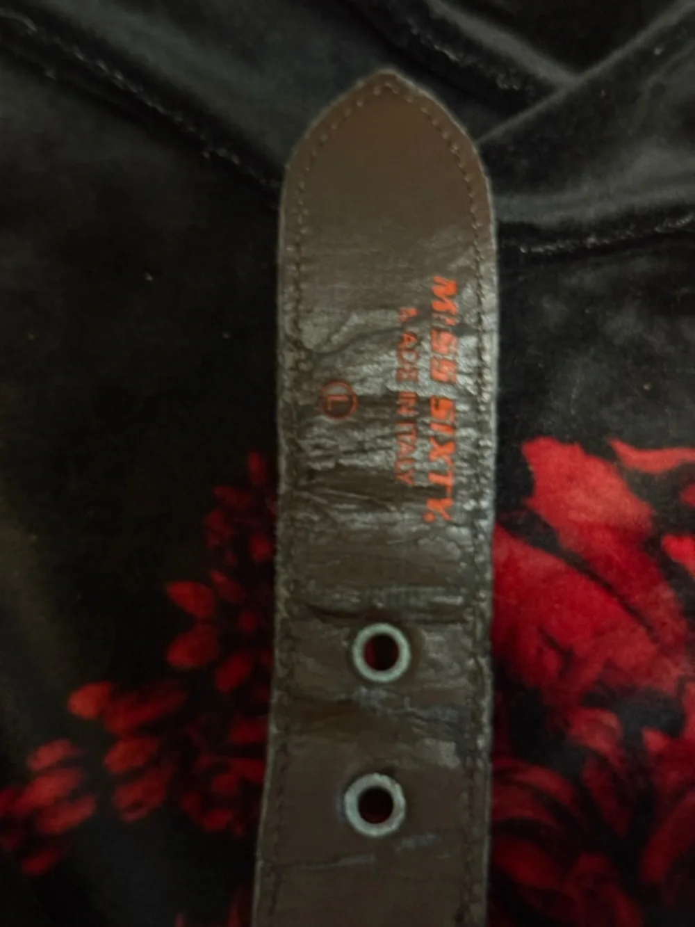 Miss Sixty Blue Denim Belt with Red Accents - Picture 6 of 7